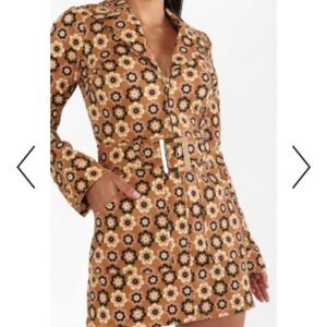 NWT Show Me Your MuMu Floral Denim Outlaw Dress XS